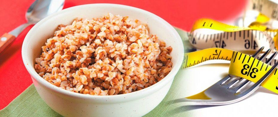 Buckwheat and centimeters ribbon