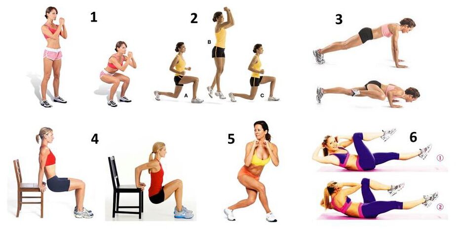 A set of exercises to lose weight all over the body at home