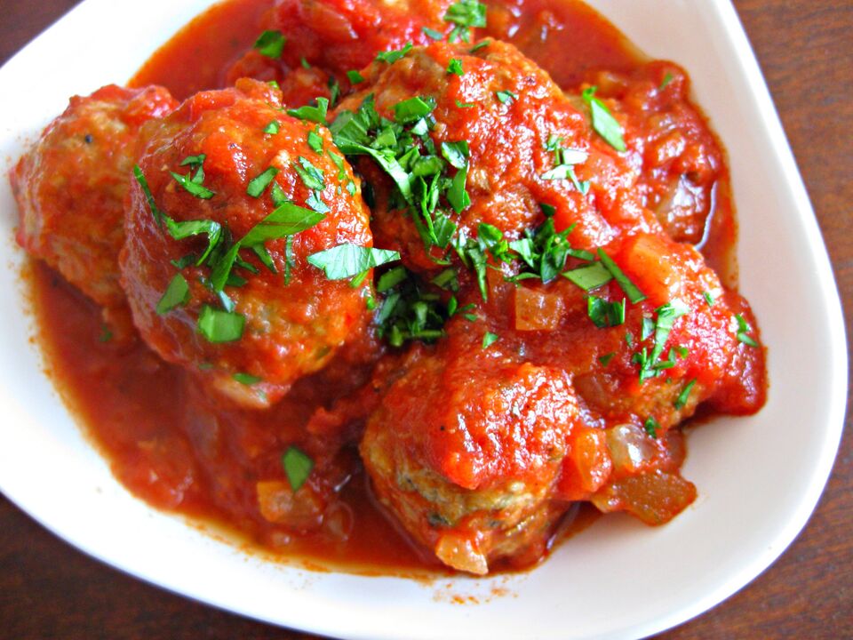 Turkey fillet meatballs - dietary meat dish of the Japanese diet